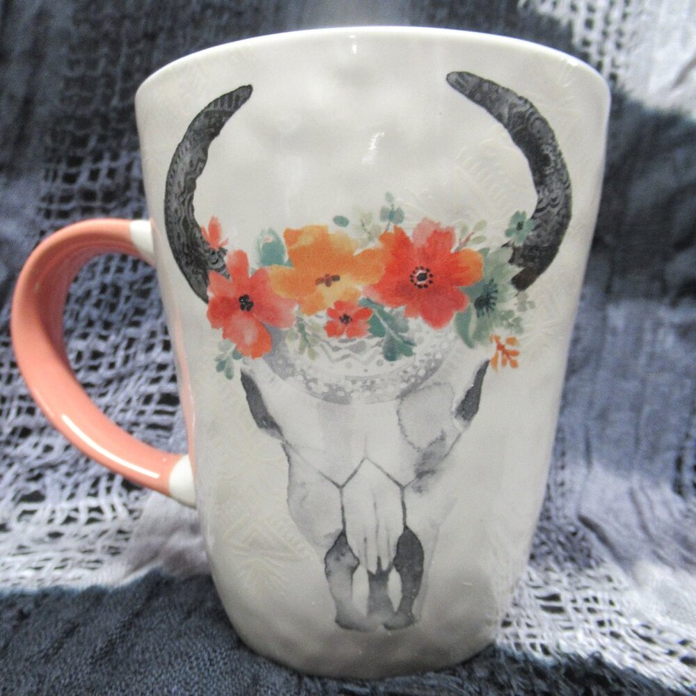 Boho Cow Skull and Flowers Coffee/Tea Mug